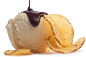 アイスクリーム　ポテトチップス